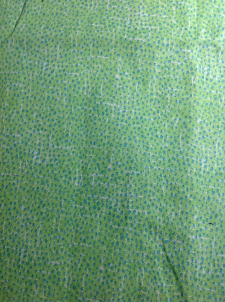 OOP~Green With Small Blue Polka Dot Quilting Print Cotton~Remnant~New - Image 2 of 2