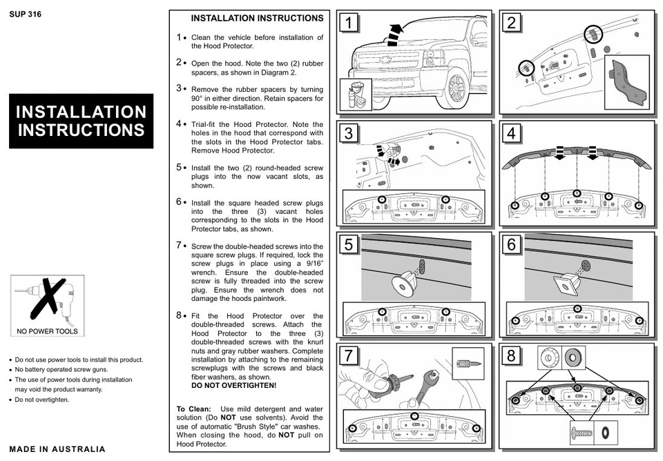 Protector de capó negro mate EGR deflector protector contra insectos para Silverado 1500 2008-2013 Foto 4 de 4
