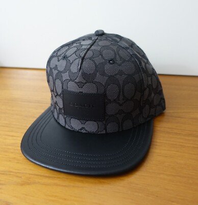 COACH SIGNATURE FLAT BRIM HAT IN BLACK. NWT | eBay