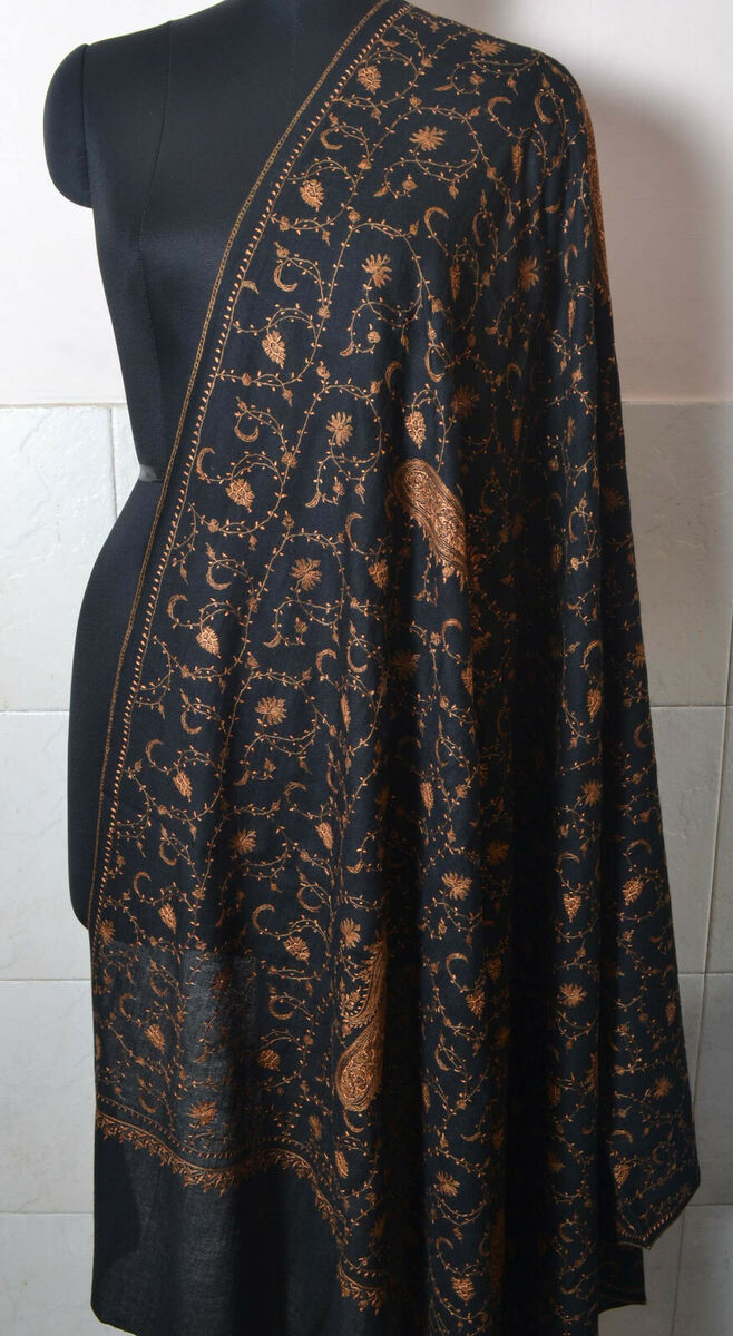 Kashmiri Shawls カシミヤショール ネイビー Kashmiri Shawls カシミヤショール ネイビー