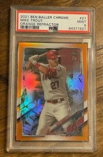 2021 Topps Ben Baller Chrome MIKE TROUT 27 Orange Refractor 24/25  PSA 9 MINT