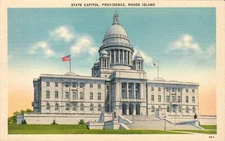 Providence State Capitol Building View Rhode Island 1940's Postcard Unused R.I.