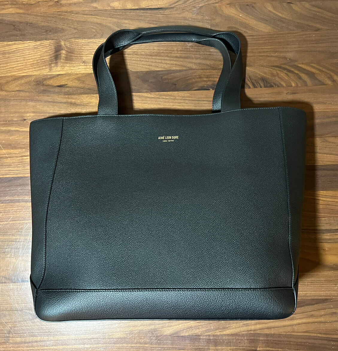 Aime Leon Dore ALD Genuine Leather Large Tote Bag Jet Black Aime Leon Dore ALD Genuine Leather Large Tote Bag Jet Black