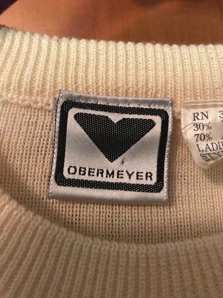 Vtg Vintage Ski Sweater Wool Winter Large Obermeyer  - Image 4 of 4