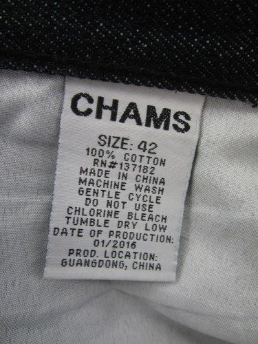VINTAGE Chams Jeans Men 42 Blue Baggy Hip Hop Loose Y2K Denim Embroidered 42X31 - 第 9/10 張圖片