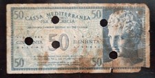 CORFU GREECE 🇮🇹 Ionian Cassa Mediterranea🇬🇷 Grece Rare CANCELED 50 Drac 1940