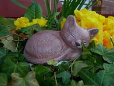 Steinfigur Gartenfigur Katze in Terracotta mini