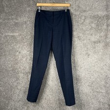 Tahari Dress Pants Womens 4 Blue Flat Front Pockets Business