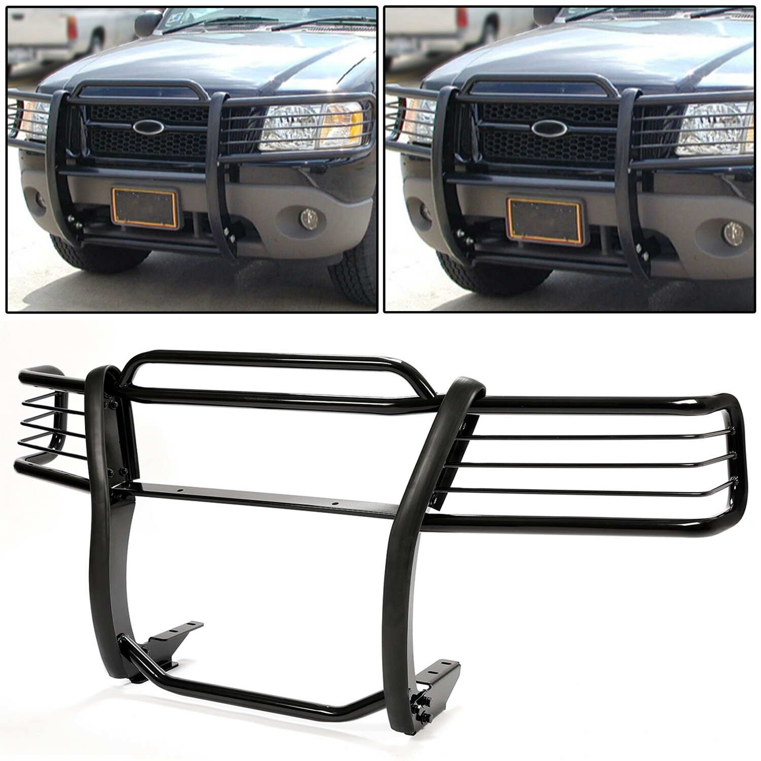 HECASA For 02-05 Ford Explorer 4DR 4 Door Black steel Brush Guard