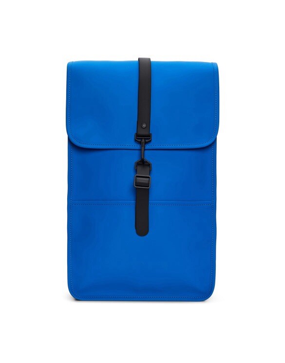 RAINS Waterproof Backpack Bright Blue Computer Sleeve Front  display picture 1