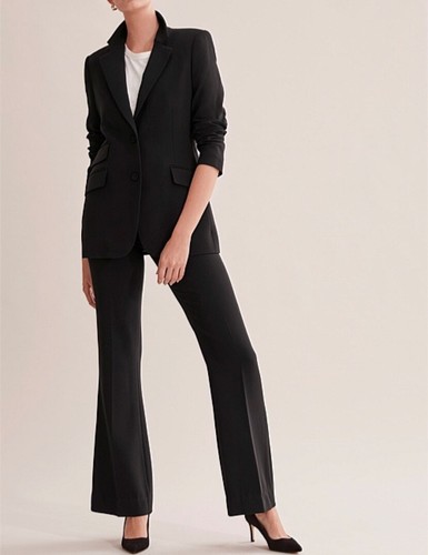 Country Road High Waist Flare Pants Black 14 L RRP$199 Elastic Waist + Zip - Picture 3 of 7