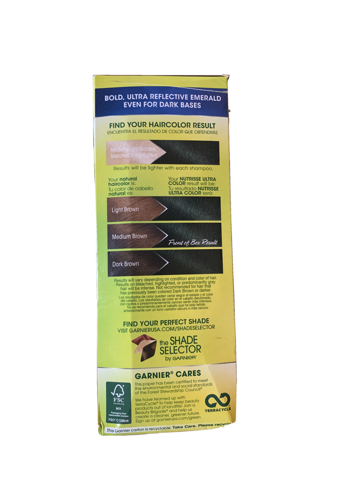 Garnier Nutrisse EM1 Dark Matcha Deep Intense Emerald Ultra Color Hair Dye (C60)
