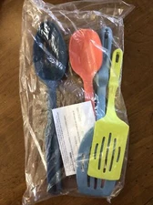 Pampered Chef Multicolored Kitchen Utensil-Spoon Slotted Turners  Set #2436