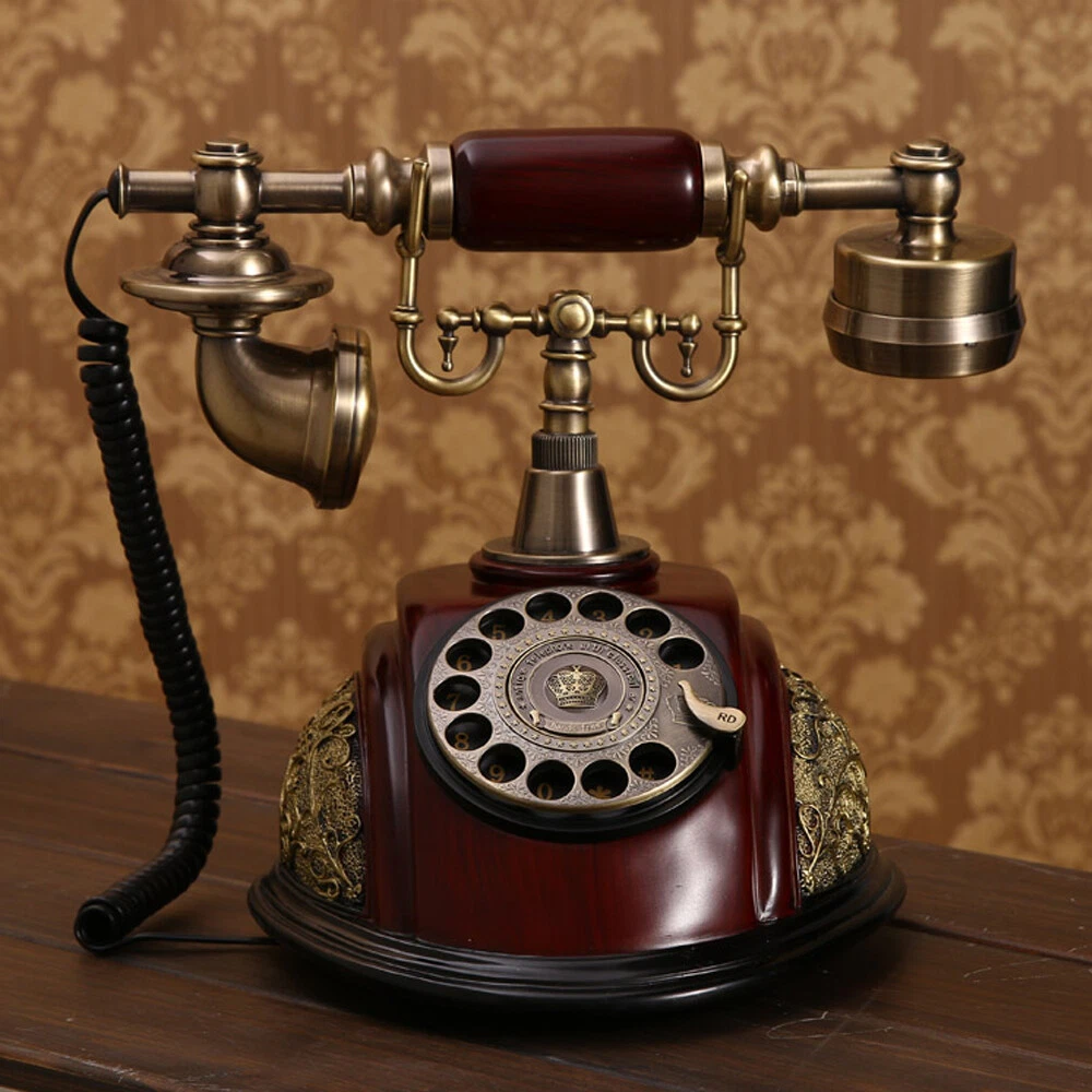 Antique European Vintag Landline Telephone Green H... – Grandado - View #3