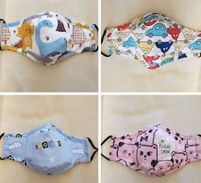 4 Cotton Face Mask Kids Children Filter Pocket Washable Reusable Choose Colors 