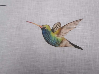 Harlekin Stoff 'AMAZILIA' 3 Meter (300cm) Flamingo/Papaya/Apfel 100% Leinen