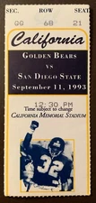 California Golden Bears 9/11/1993 ORIGINAL college football ticket vs San Diego
