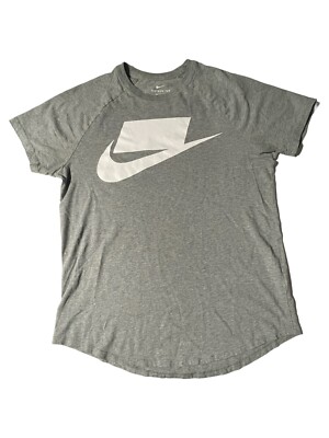 Nike Big Swoosh T-Shirt Men’s Small Gray Logo Athletic Cotton Adult  Authentic