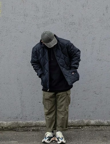 Dickies Water Repellent Diamond Quilted Nylon Casual Work Navy Bomber Jacket SML - Picture 3 of 9