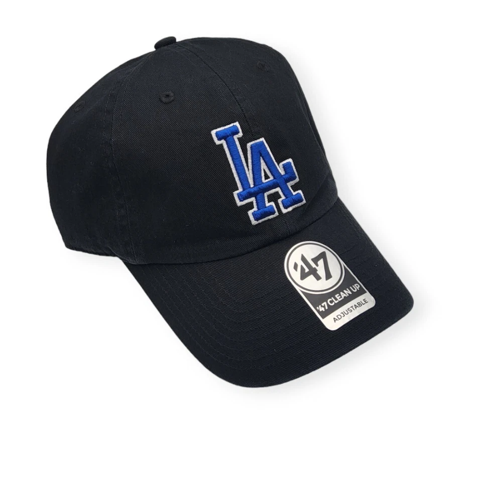 Boné chapéu pai alça ajustável logotipo preto/azul limpeza Los Angeles Dodgers 47 - Imagem 3 de 4