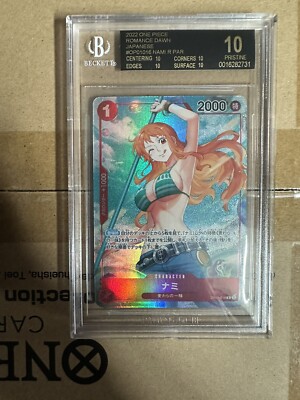 One Piece Card Game JapaneseOP01-016 Nami BGS 10 Black Label WAVE 