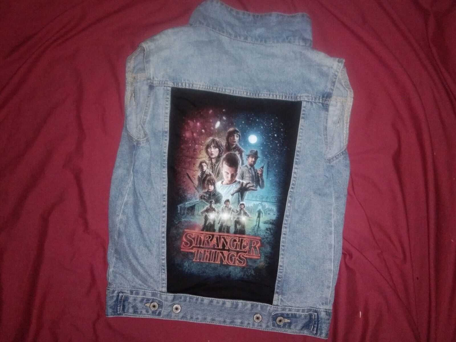 Stranger Things Denim Jacket custom sleeveless Ne… - image 3