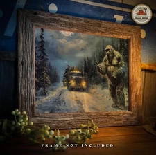 Semi Truck Driver Poster Art Print Bigfoot Logging Truck Dispatch Office Artwork