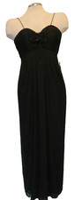 Betsy  Adam  Black Chiffon Sequins Sweetheart Empire Formal Gown 6 NEW 169