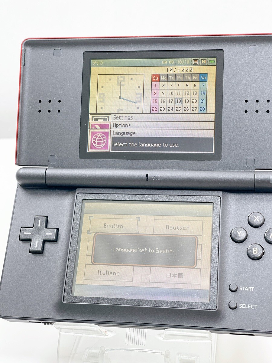 DS Lite crimson black Nintendo Console boxed USG-001 w