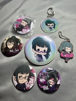 Jujutsu Kaisen Zenin maki Anime Can Badge keychain Button Lot of 7 japan import