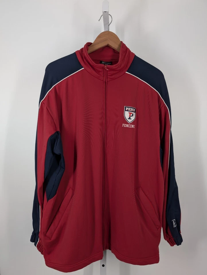 University of Pennsylvania Vtg 90s Fencing Track Zip Jacket Patch Embroider USA - Image 2 of 4
