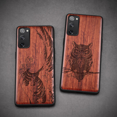 Hülle für Samsung Galaxy S25 S24 S23 S22 S21 S20 Plus FE Holz Handy Schutz Cover