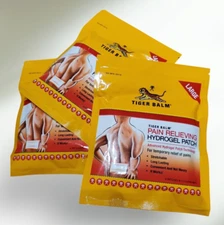3 Pack, LARGE PATCH TIGER BALM PAIN RELIEVING, ( 4 Patches 8" x 4" EACH Pack)