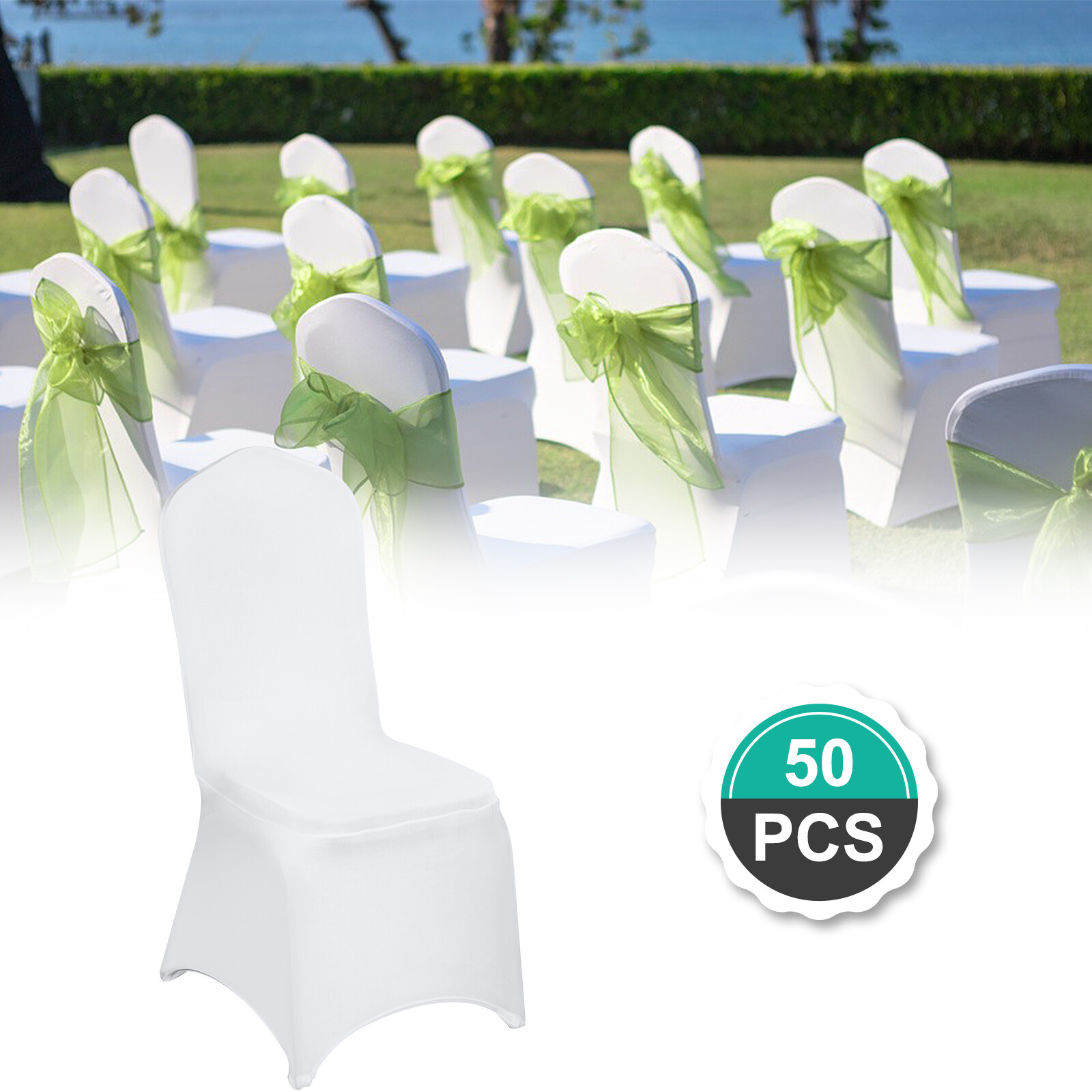 VEVOR Coprisedia Elastico 50 Pezzi Copertura Sedia per Evento Matrimonio Festa