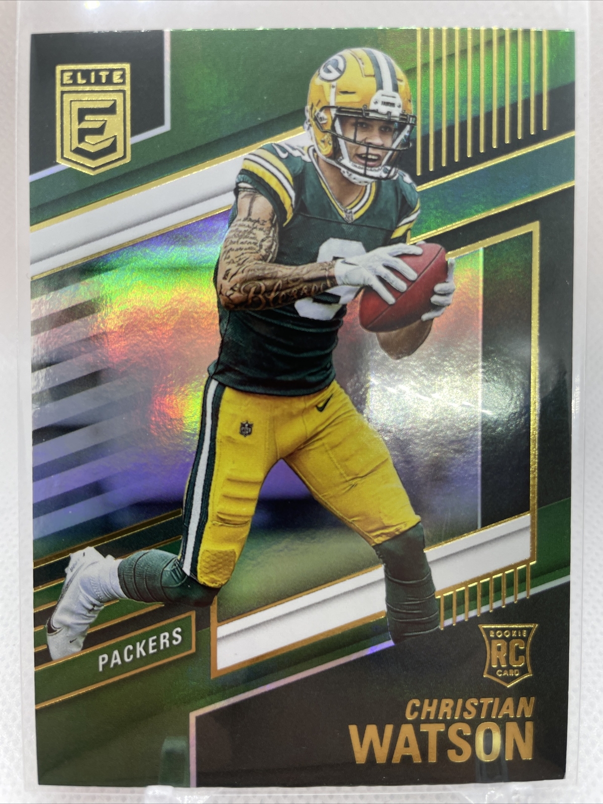 2022 Donruss Elite CHRISTIAN WATSON RC #152 Green Parallel Color Match Packers