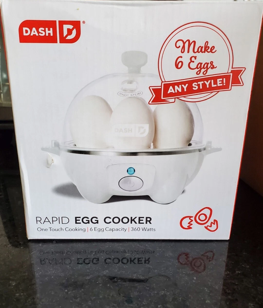 DASH Deluxe Rapid Electric 6 Egg Cooker - white