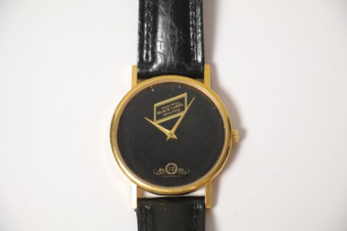 Johnnie Walker Black Label Whiskey Promo Watch Rare Japan Movement Needs Battery - Picture 1 of 10