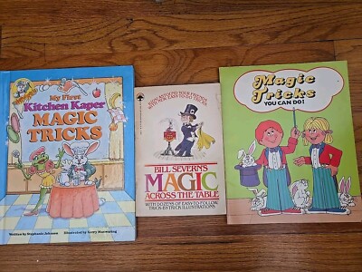 Vtg 70s 80s 90s Kids Magic Trick Book Lot - Bill Severna Magic Across The Table