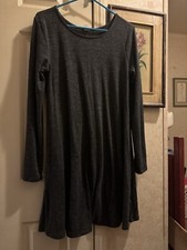 Old Navy Swing Dress Womens Size Medium Gray Knit Stretch Long Sleeve