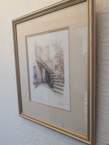 M. Marten Italian Water Colour Print Vecchio Cortile- Old Court Yard Italy - 第 2/9 張圖片