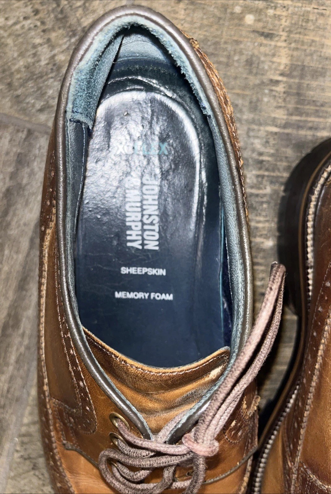 Johnston and Murphy mens Leather sheepskin Wingti… - image 3