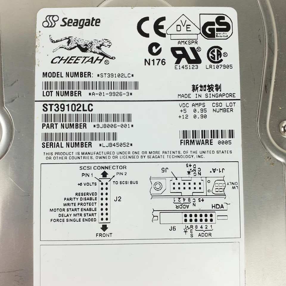 Seagate Cheetah SCSI Hard Drive ST39102LC 9.1GB 80-Pin 9J8006-001 UNTESTED - Image 2 of 4