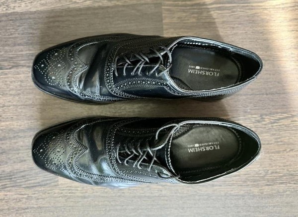 Men Florsheim Heels Black Leather 45 #40JY