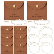 16 Pcs Jewelry Bridesmaid Gift Pearl Bracelet Microfiber Jewelry Bag Pouch Set o