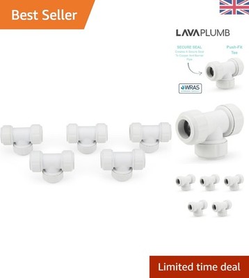 WRAS zugelassen 5er Pack Steckverschraubungen Sanitär Fittinge 15 mm & 22 mm weiß Winkel T-Stück