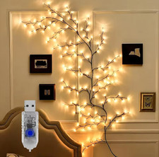 LED Willow Vine Fairy Lights Warm White Branch Lamp USB Remote Aesthetic Decor