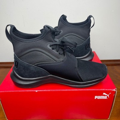 Puma Phenom Suede Womens Black High Top Training Sneakers Athletic Size 5.5