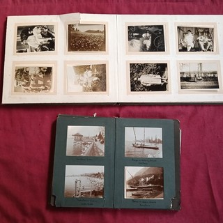 2x antikes Vintage Fotoalbum 20er 30er Jahre 120 alte Fotos Reisen Art Deco