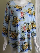 Karen Kane Sz XL Gorgeous Italian Art Wear Jersey Knit Blouse Shirt Top Tunic