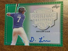 DAYLEN LILE 2020 LEAF PERFECT GAME GREEN RAINBOW PROOF AUTOGRAPH #1/1 NATIONALS